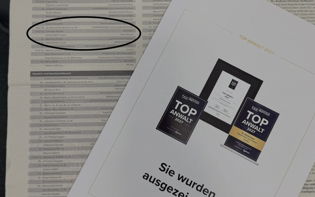 Anne-Kathrin Renz ist TOP Anwältin 2027 laut F.A.Z.-Institut